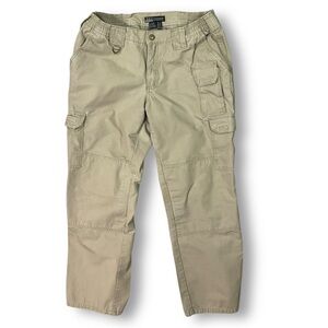 5.11 Tactical Womens Work Pants Sz 12 Cargo Cotton Canvas Khaki Tan